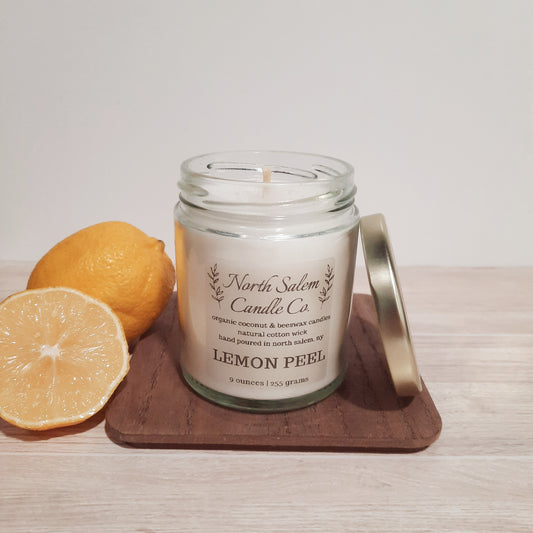 Lemon Peel Candles | Non-Toxic Organic Beeswax and Coconut Wax Blend Candles