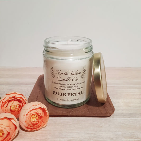 Rose Petal Candles | Non-Toxic Organic Beeswax and Coconut Wax Blend Candles