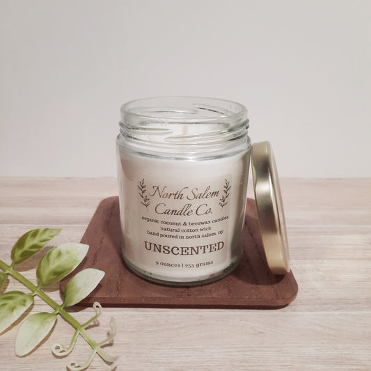 Unscented Candles | Non-Toxic Organic Beeswax and Coconut Wax Blend Candles